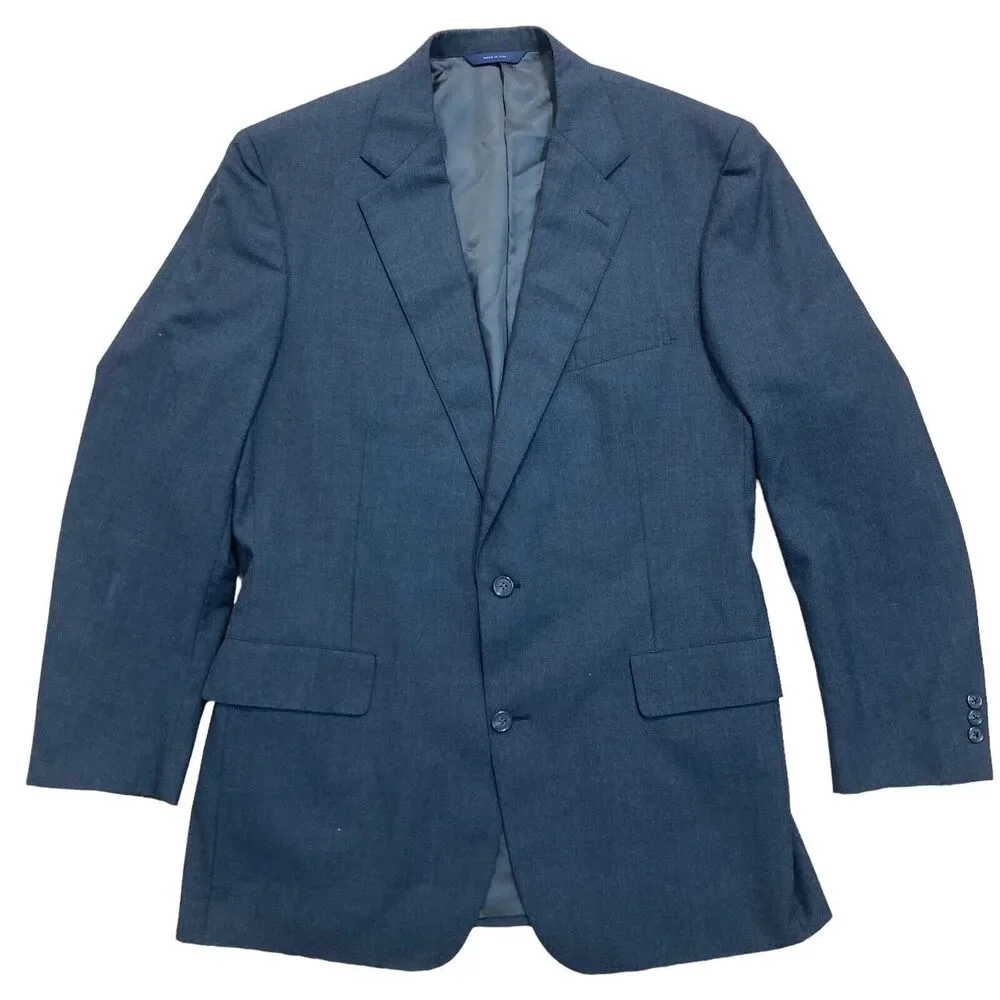 Brooks Brothers Brooksease Blazer Mens 43 Long Dark Gray Wool Sport Coat Jacket